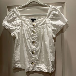 Woman’s white short sleeve blouse!